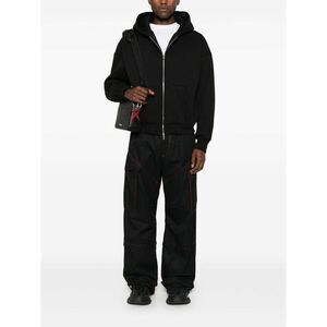 OFF-WHITE Zip-Up Hoodie with Contrast Stitching Men 1025 Pants